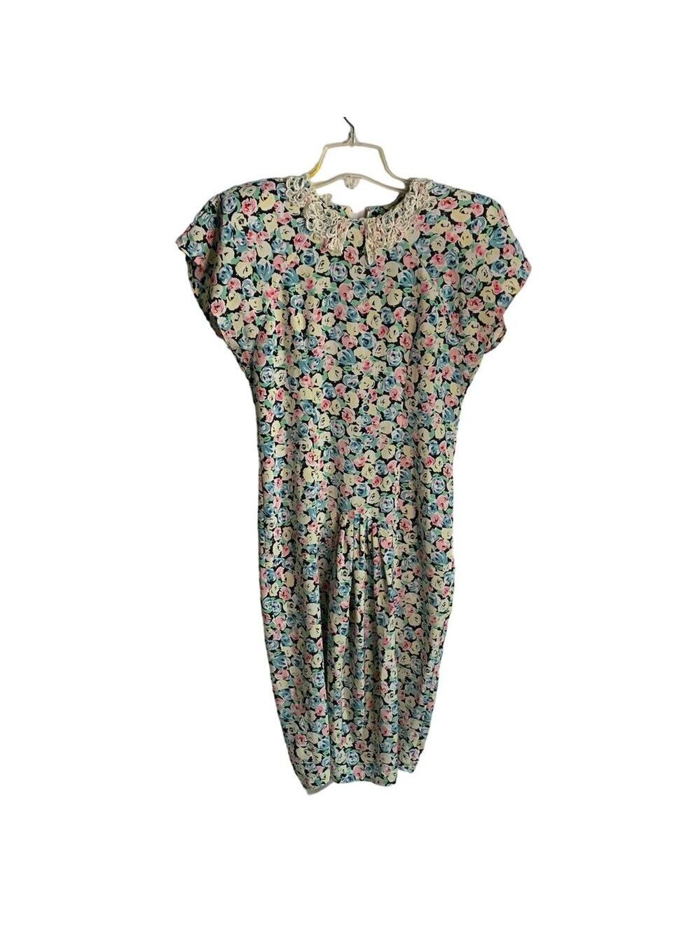 Vintage floral school pleated dress by choice bubble pleated school cottage core